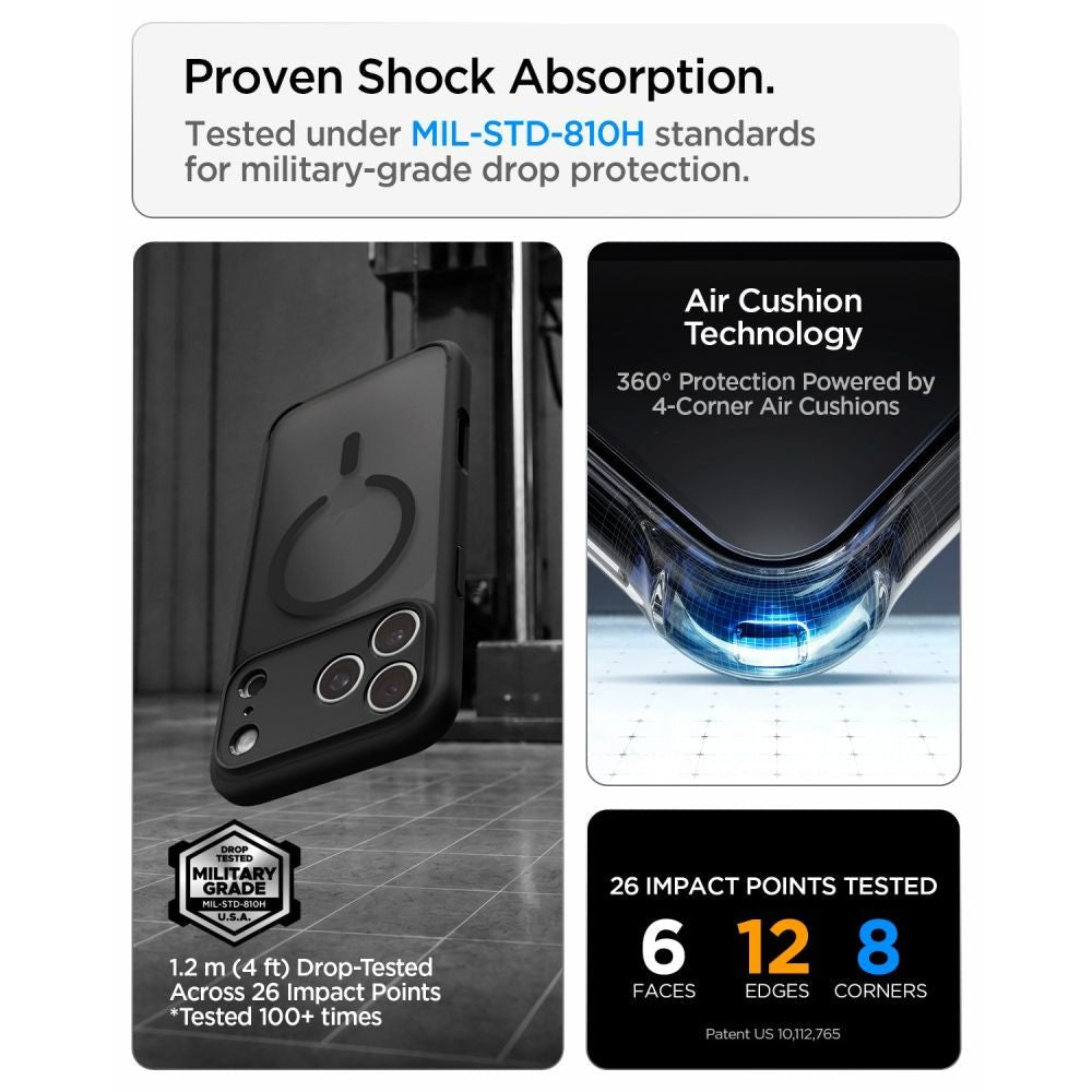 Spigen iPhone 18 Pro / iPhone 17 Pro - Σκληρή Θήκη με Πλαίσιο Σιλικόνης Και MagSafe - Ultra Hybrid Mag - Frost Black