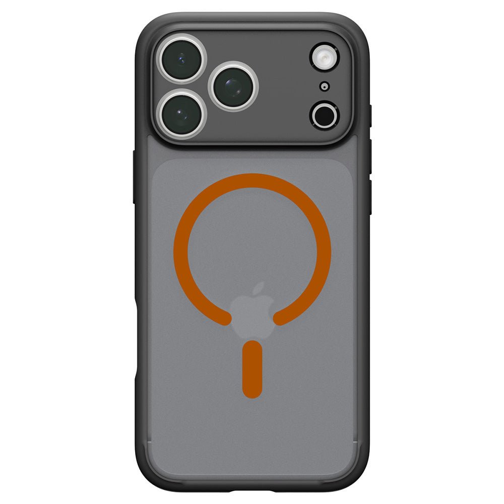 Spigen iPhone 18 Pro / iPhone 17 Pro - Σκληρή Θήκη με Πλαίσιο Σιλικόνης και MagSafe - Ultra Hybrid Mag - Frost Black / Orange