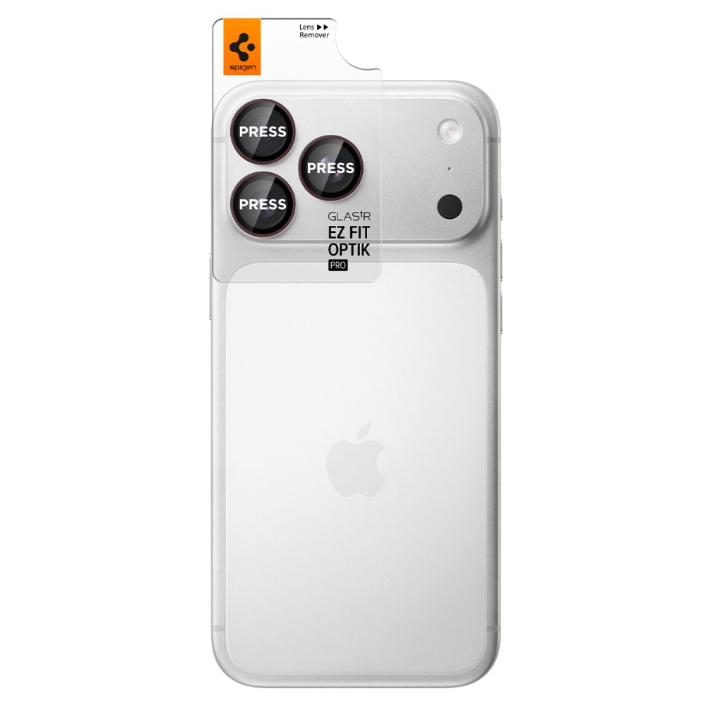 Spigen iPhone 18 Pro / iPhone 18 Pro Max - Αντιχαρακτικό Γυαλί για την Κάμερα - Optik Pro Glas.TR EZ Fit - 2 Τεμάχια - Burgundy