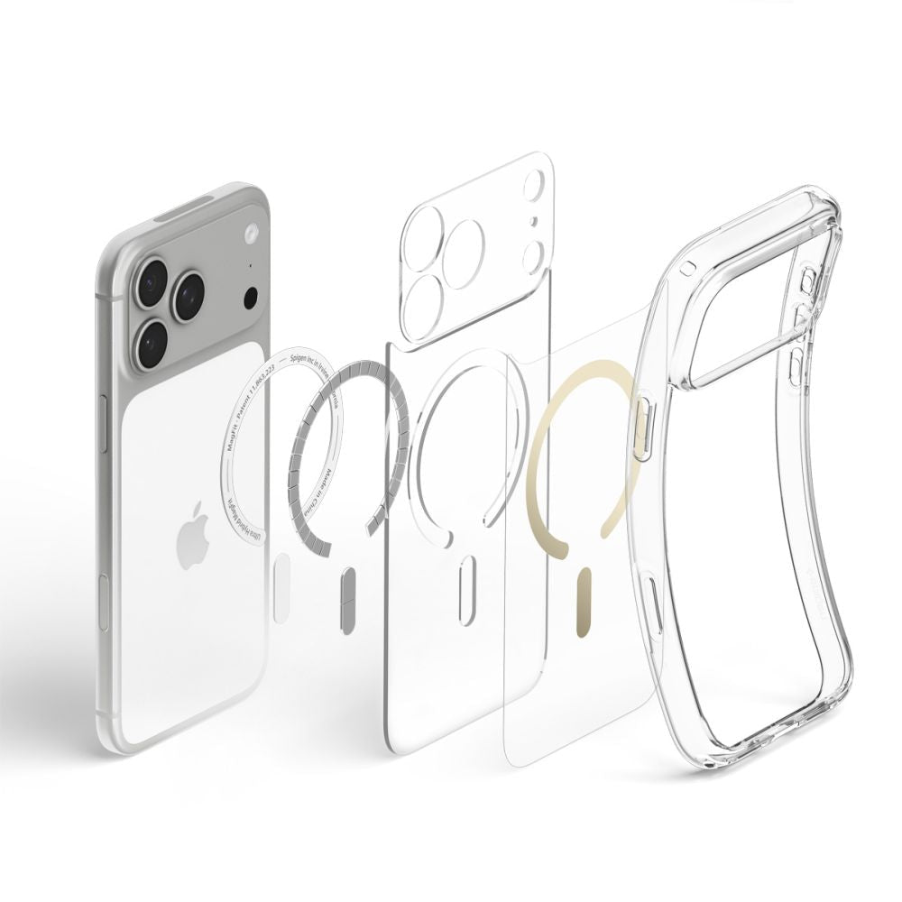 Spigen iPhone 18 Pro Max / iPhone 17 Pro Max - Σκληρή Θήκη με Πλαίσιο Σιλικόνης Και MagSafe - Ultra Hybrid Mag - Clear / Gold
