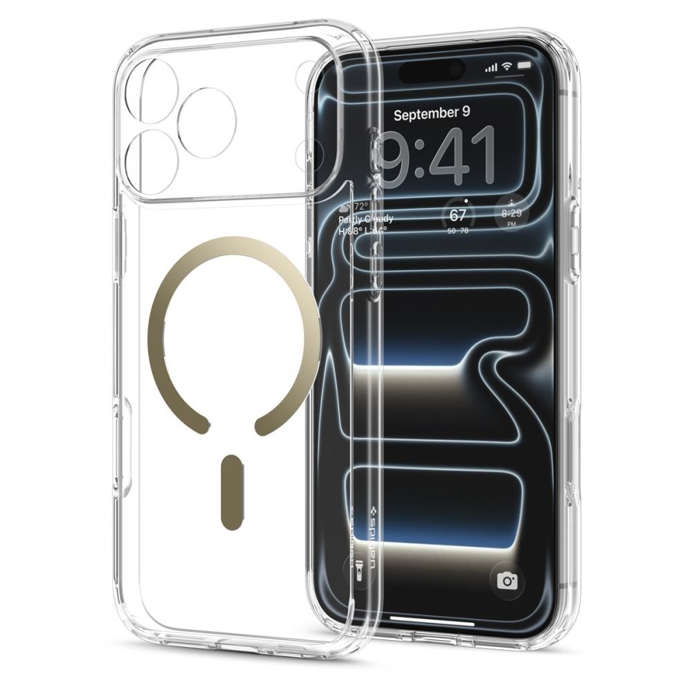 Spigen iPhone 18 Pro Max / iPhone 17 Pro Max - Σκληρή Θήκη με Πλαίσιο Σιλικόνης Και MagSafe - Ultra Hybrid Mag - Clear / Gold