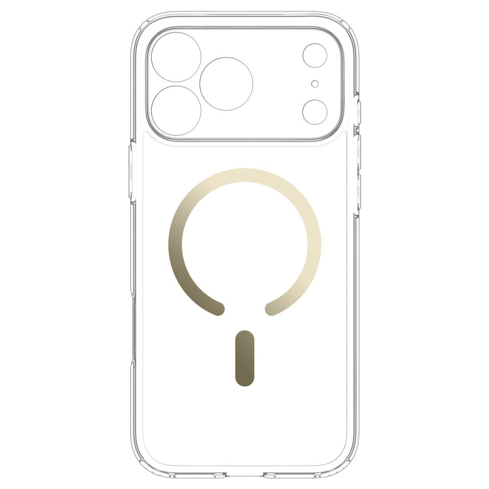 Spigen iPhone 18 Pro Max / iPhone 17 Pro Max - Σκληρή Θήκη με Πλαίσιο Σιλικόνης Και MagSafe - Ultra Hybrid Mag - Clear / Gold