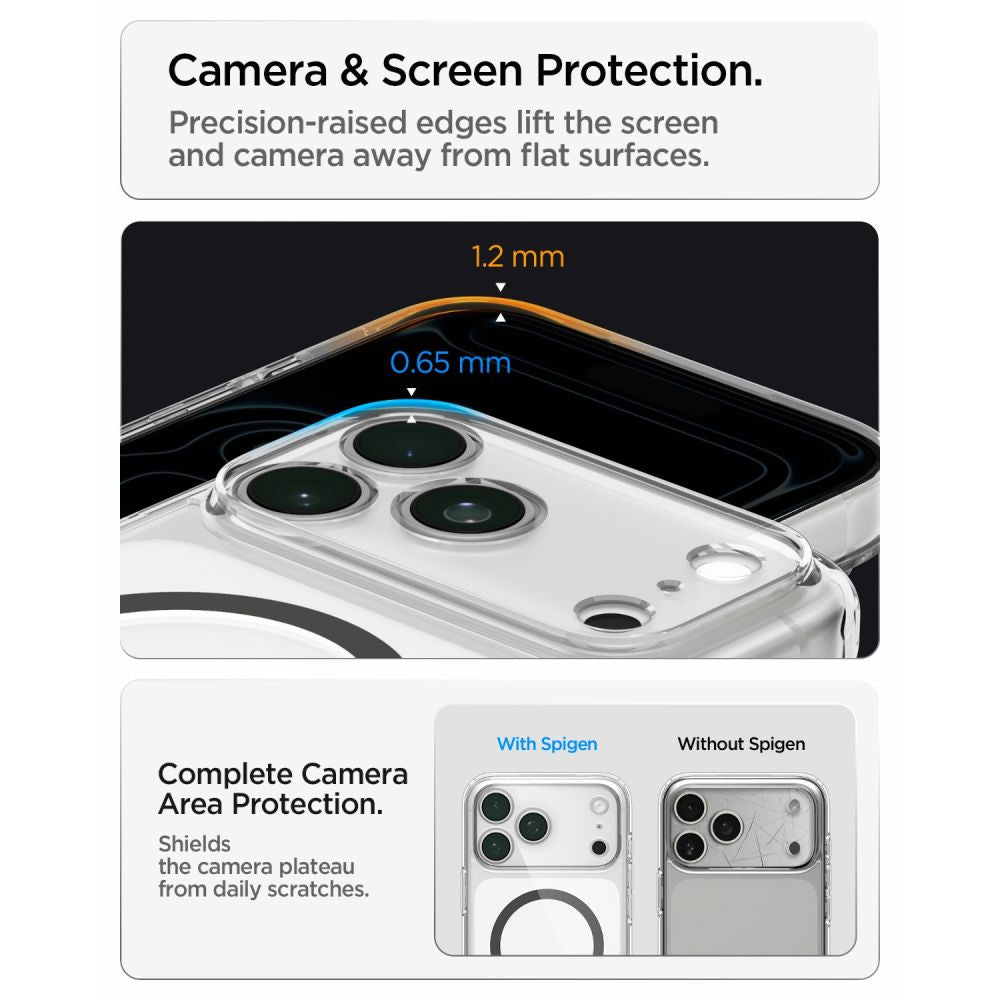 Spigen iPhone 18 Pro Max / iPhone 17 Pro Max - Σκληρή Θήκη με Πλαίσιο Σιλικόνης Και MagSafe - Ultra Hybrid Mag - Clear / Graphite