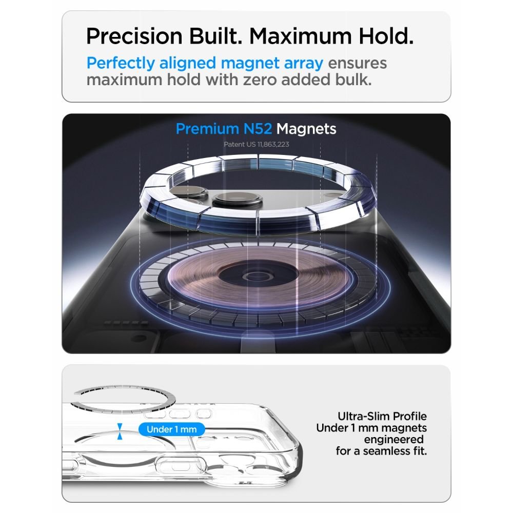 Spigen iPhone 18 Pro Max / iPhone 17 Pro Max - Σκληρή Θήκη με Πλαίσιο Σιλικόνης Και MagSafe - Ultra Hybrid Mag - Clear / Graphite