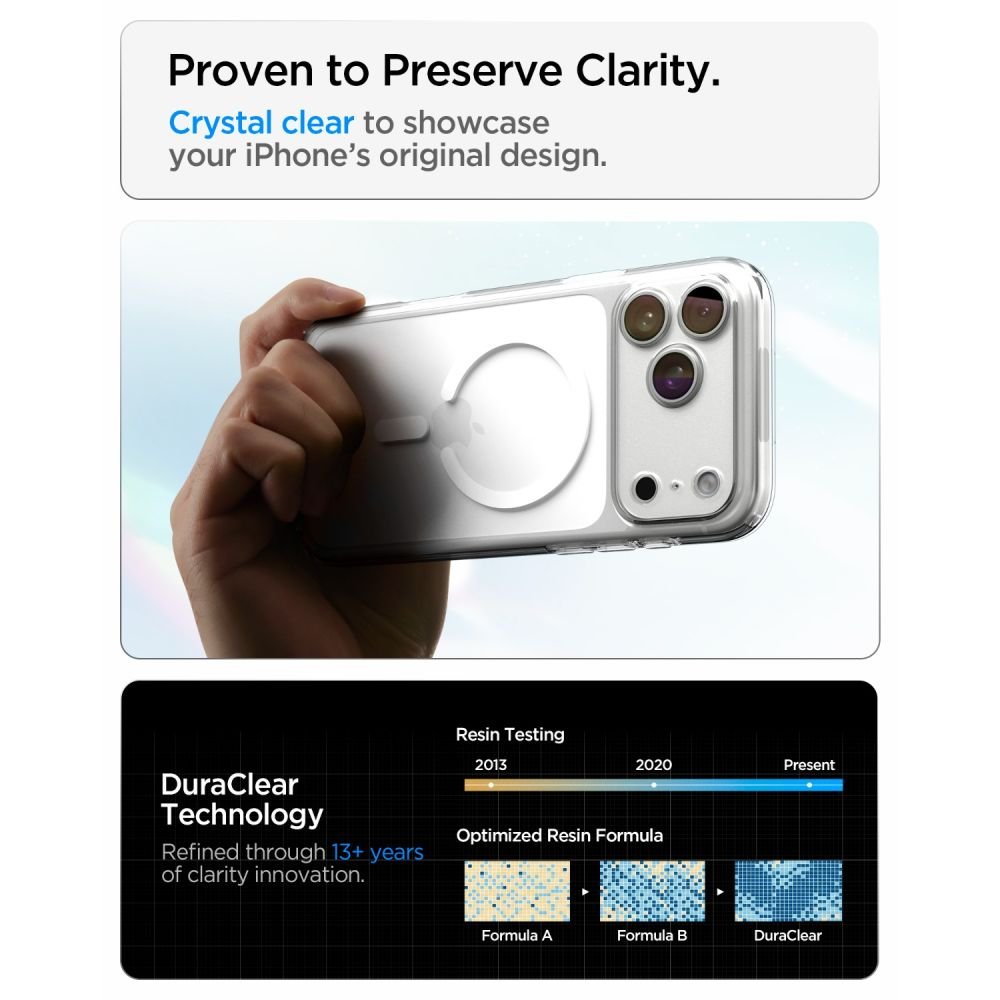 Spigen iPhone 18 Pro Max / iPhone 17 Pro Max - Σκληρή Θήκη με Πλαίσιο Σιλικόνης Και MagSafe - Ultra Hybrid Mag - Clear / White