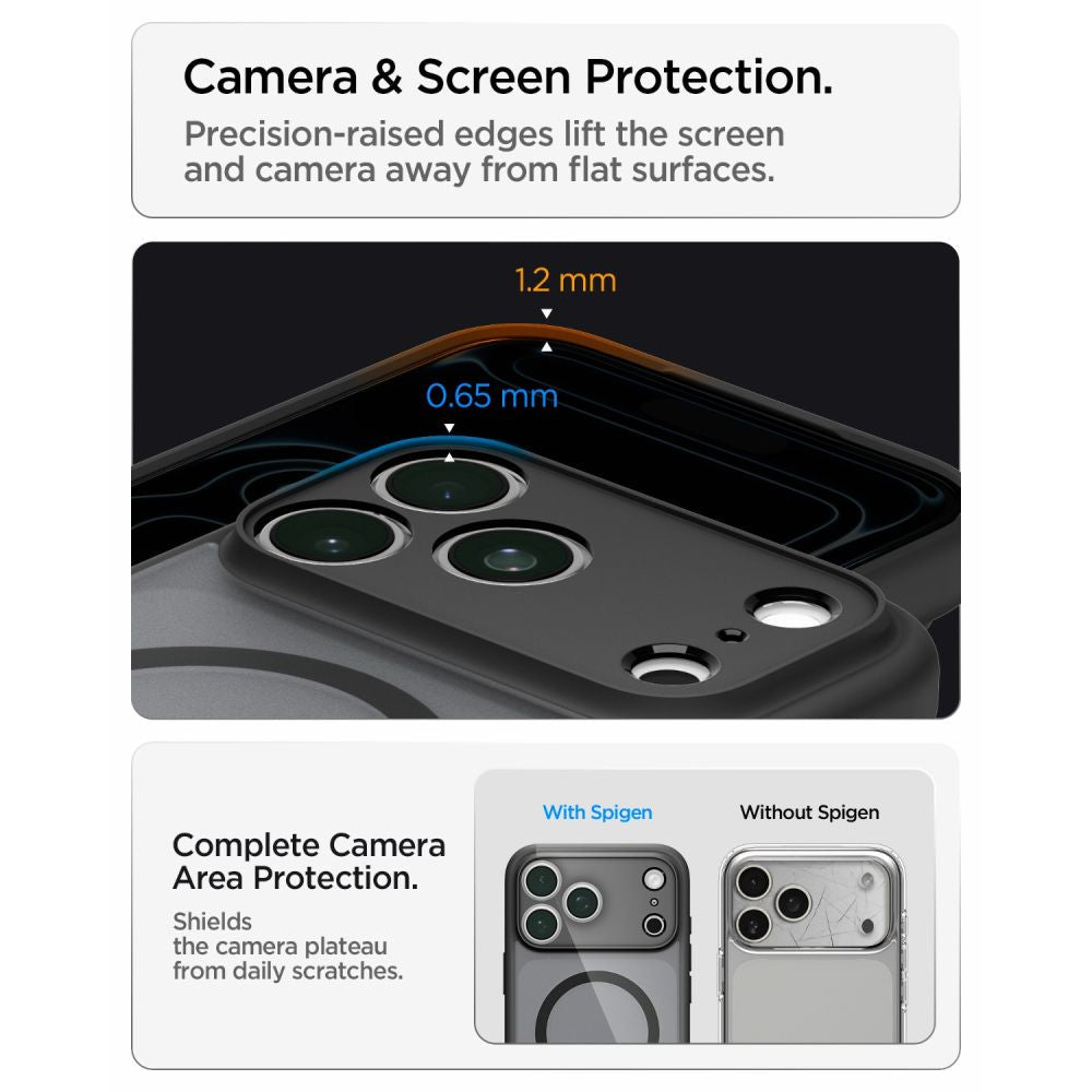 Spigen iPhone 18 Pro Max / iPhone 17 Pro Max - Σκληρή Θήκη με Πλαίσιο Σιλικόνης Και MagSafe - Ultra Hybrid Mag - Frost Black