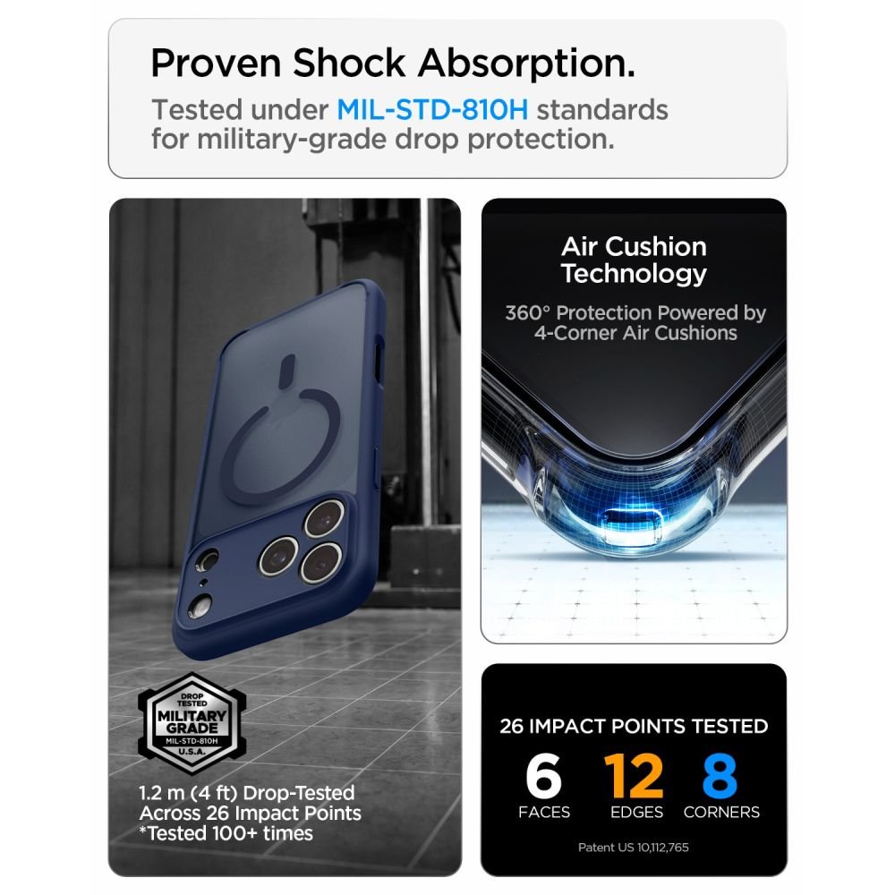 Spigen iPhone 18 Pro Max / iPhone 17 Pro Max - Σκληρή Θήκη με Πλαίσιο Σιλικόνης Και MagSafe - Ultra Hybrid Mag - Frost Deep Blue