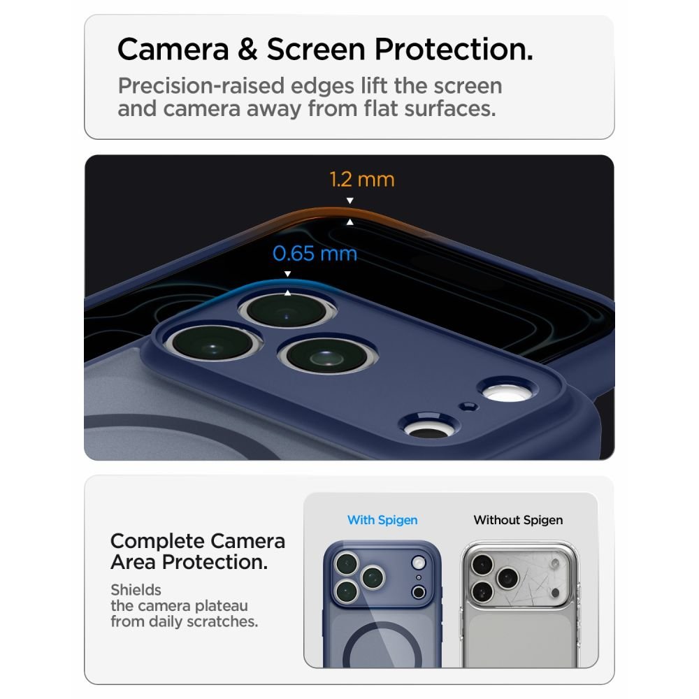 Spigen iPhone 18 Pro Max / iPhone 17 Pro Max - Σκληρή Θήκη με Πλαίσιο Σιλικόνης Και MagSafe - Ultra Hybrid Mag - Frost Deep Blue