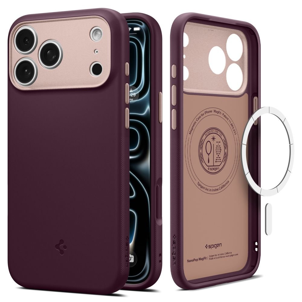 Spigen iPhone 18 Pro Max / iPhone 17 Pro Max - Θήκη Σιλικόνης με MagSafe - Nano Pop Mag - Burgundy Bean