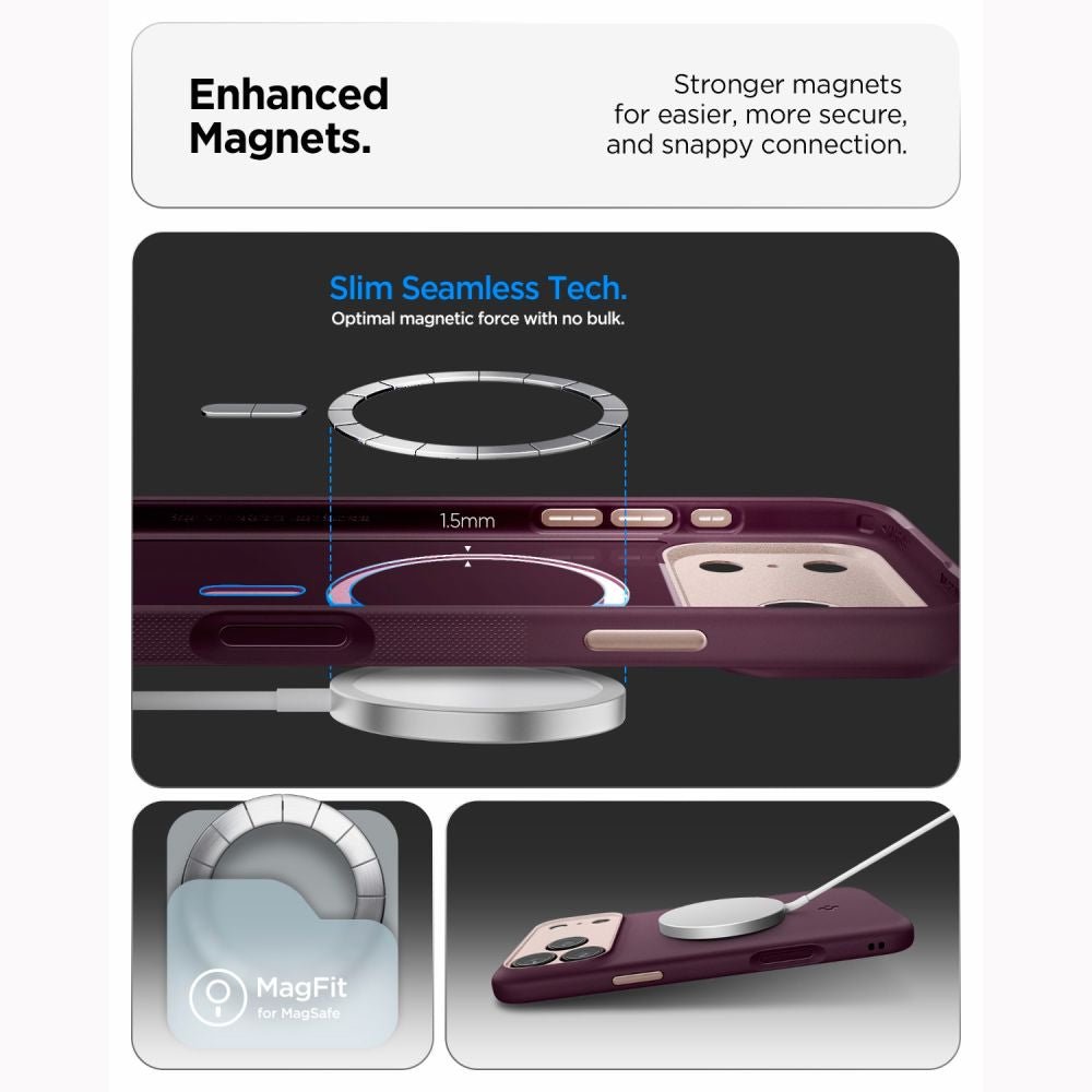 Spigen iPhone 18 Pro Max / iPhone 17 Pro Max - Θήκη Σιλικόνης με MagSafe - Nano Pop Mag - Burgundy Bean