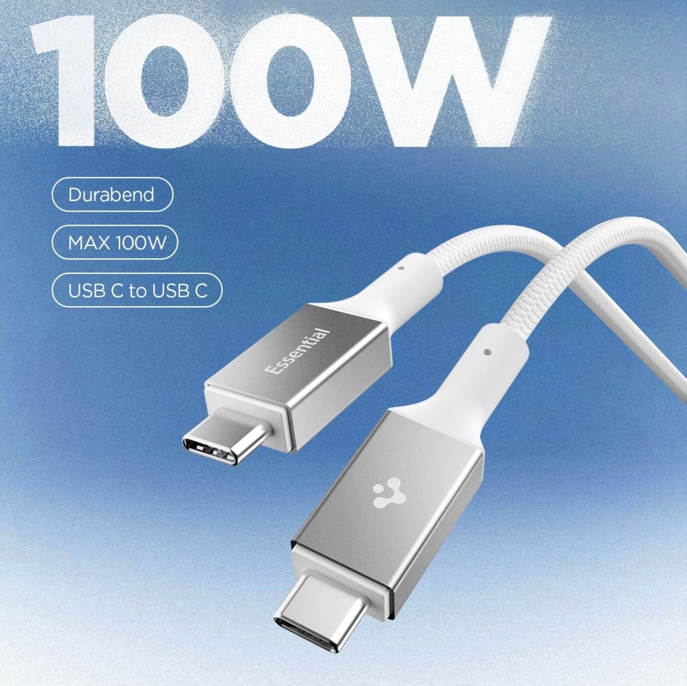 Spigen Καλώδιο Γρήγορης Φόρτισης 100W Type - C to Type - C - Essential EB10010CC - 100 cm - White