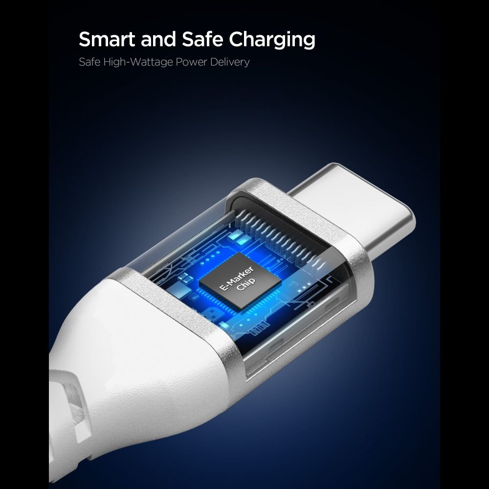 Spigen Καλώδιο Γρήγορης Φόρτισης 100W Type - C to Type - C - Essential EB10010CCA - 100 cm - White
