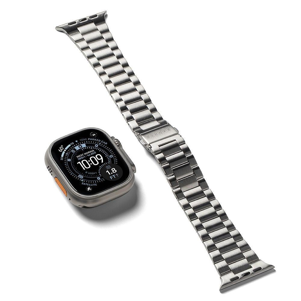 Spigen Λουράκι Apple Watch 8/9/10/11 - SE (1/2/3) - Ultra (1/2/3) – 44/45/46/49mm Από Ανοξείδωτο Ατσάλι - Metal One Air - Silver