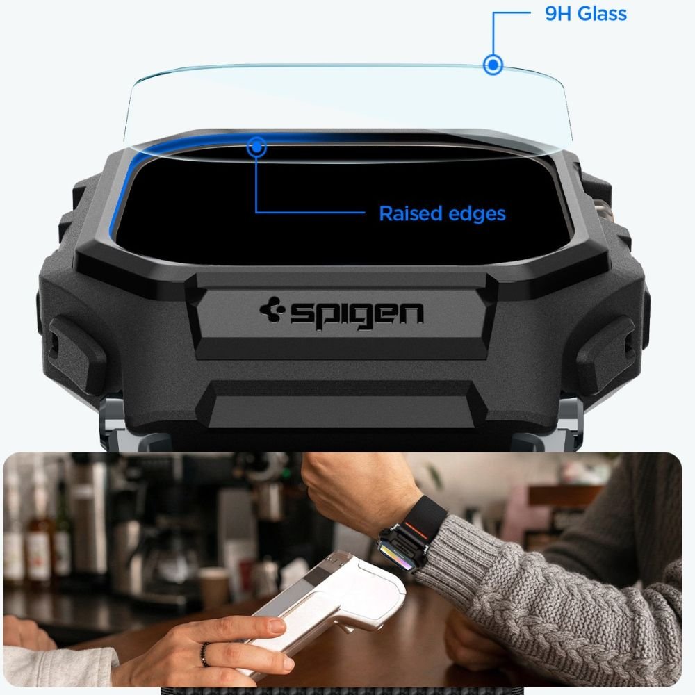 Spigen Λουράκι Apple Watch Ultra (1/2/3) - 49mm με Θήκη Προστασίας και Αντιχαρακτικό Γυαλί Οθόνης - Lite Fit Pro - Matte Black