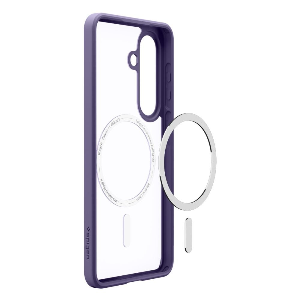 Spigen Samsung Galaxy S26 Plus - Σκληρή Θήκη με Πλαίσιο Σιλικόνης Και MagSafe - Ultra Hybrid Mag - Clear / Deep Purple