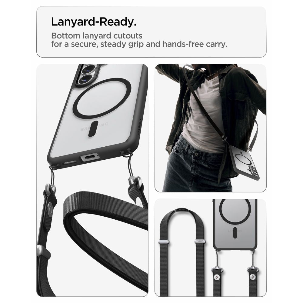 Spigen Samsung Galaxy S26 Plus - Σκληρή Θήκη με Πλαίσιο Σιλικόνης Και MagSafe - Ultra Hybrid Mag - Clear / Matte Black