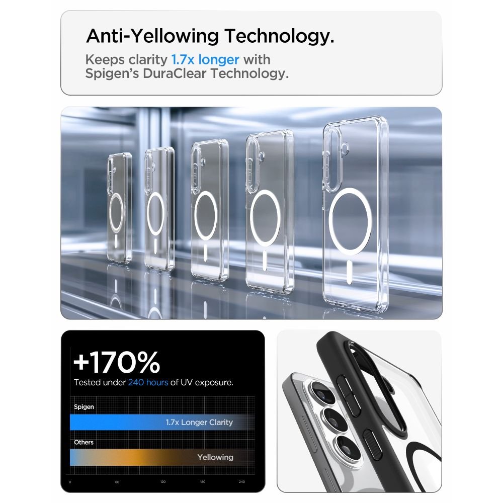 Spigen Samsung Galaxy S26 Plus - Σκληρή Θήκη με Πλαίσιο Σιλικόνης Και MagSafe - Ultra Hybrid Mag - Clear / Matte Black