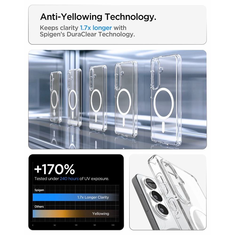 Spigen Samsung Galaxy S26 Plus - Σκληρή Θήκη με Πλαίσιο Σιλικόνης Και MagSafe - Ultra Hybrid Mag - Clear / White