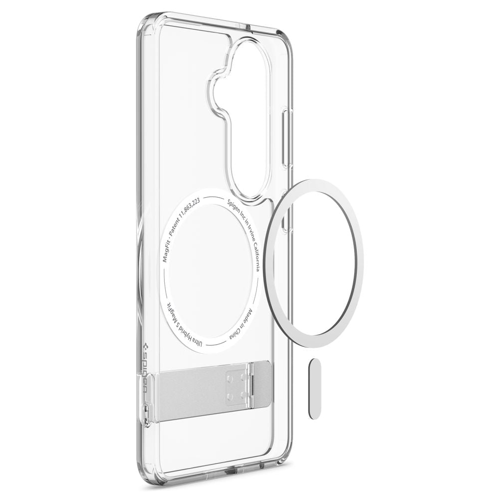 Spigen Samsung Galaxy S26 Plus - Σκληρή Θήκη με Πλαίσιο Σιλικόνης και Stand - Ultra Hybrid S MagSafe - Clear / White