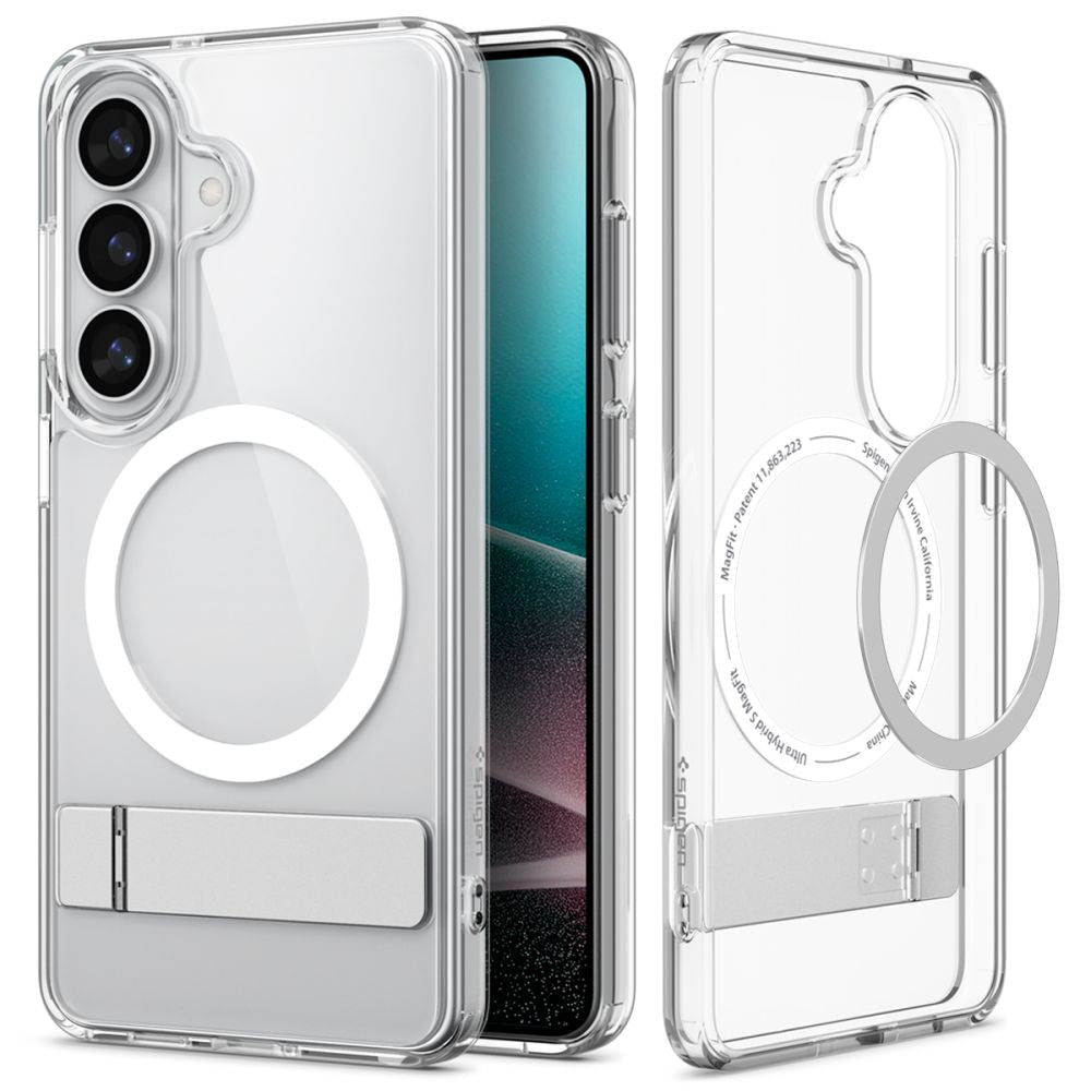 Spigen Samsung Galaxy S26 Plus - Σκληρή Θήκη με Πλαίσιο Σιλικόνης και Stand - Ultra Hybrid S MagSafe - Clear / White