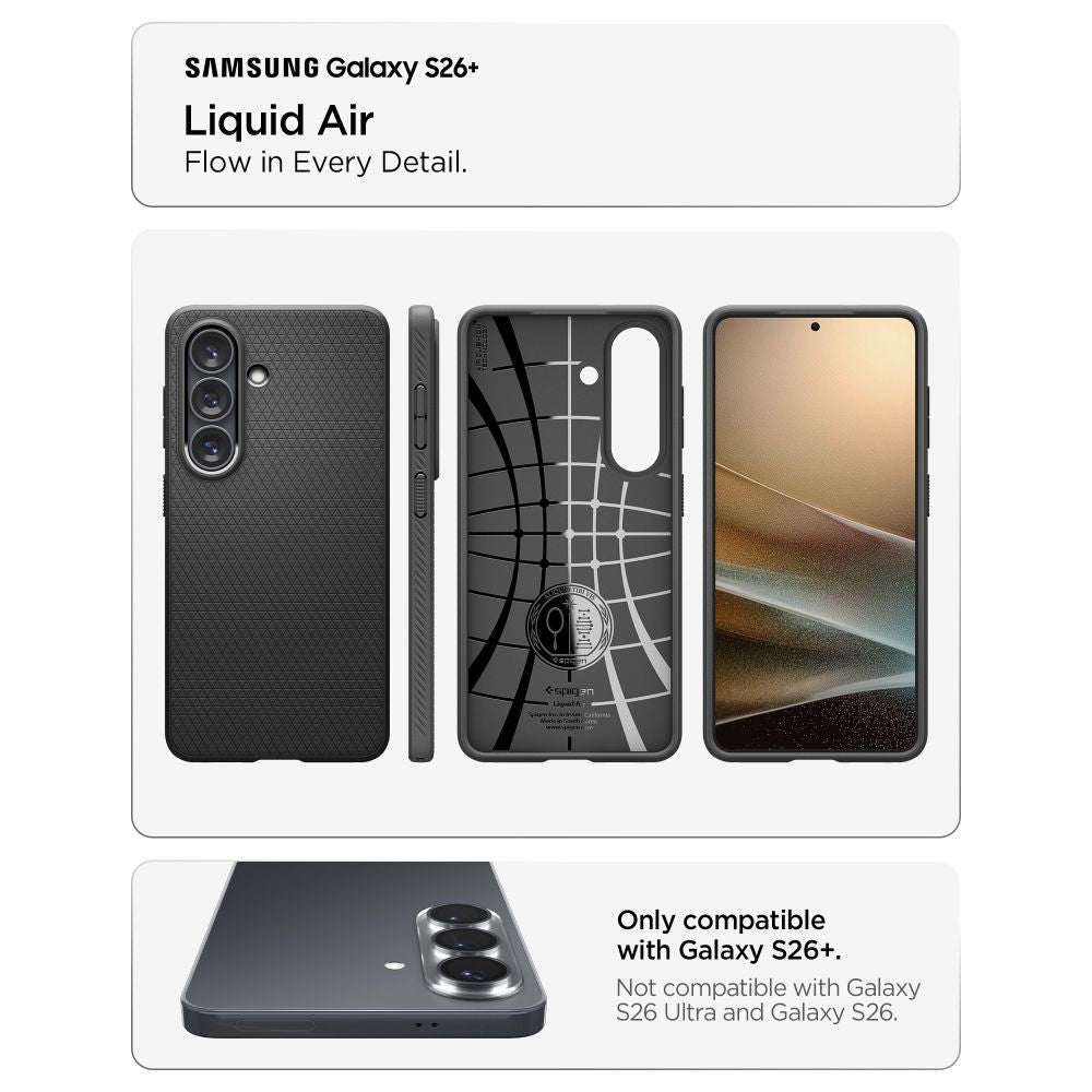 Spigen Samsung Galaxy S26 Plus Θήκη Σιλικόνης - Liquid Air - Matte Black