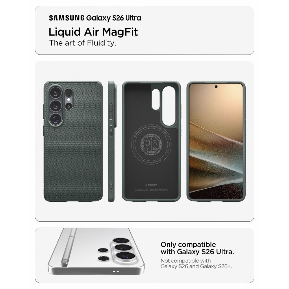 Spigen Samsung Galaxy S26 Ultra Liquid Air Mag - Θήκη Σιλικόνης με Magsafe - Abyss Green