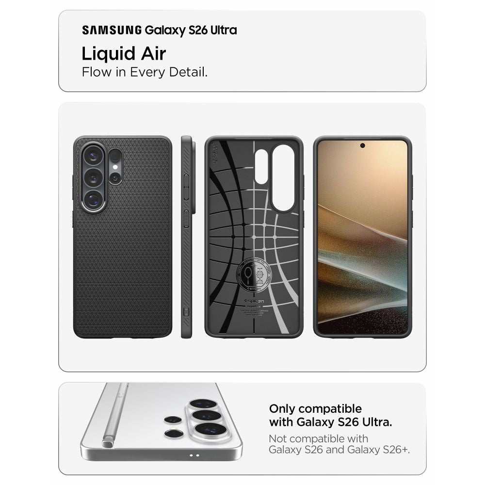 Spigen Samsung Galaxy S26 Ultra Liquid Air Θήκη Σιλικόνης - Matte Black