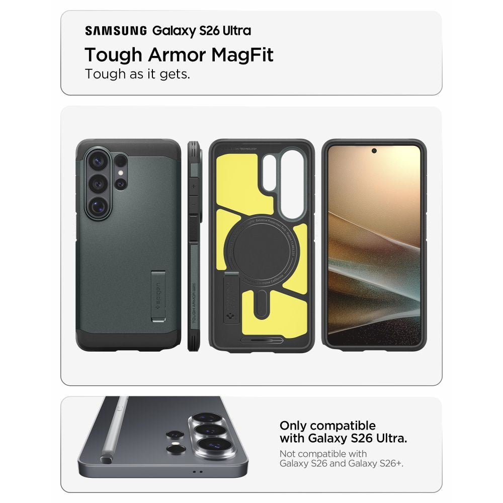 Spigen Samsung Galaxy S26 Ultra - Σκληρή Θήκη με MagSafe - Tough Armor Mag - Abyss Green