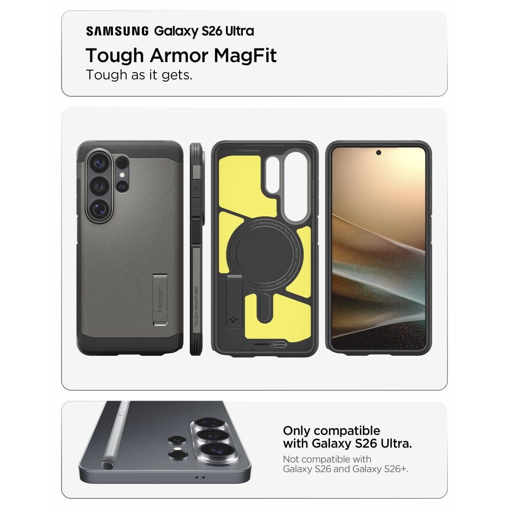Spigen Samsung Galaxy S26 Ultra - Σκληρή Θήκη με MagSafe - Tough Armor Mag - Gunmetal