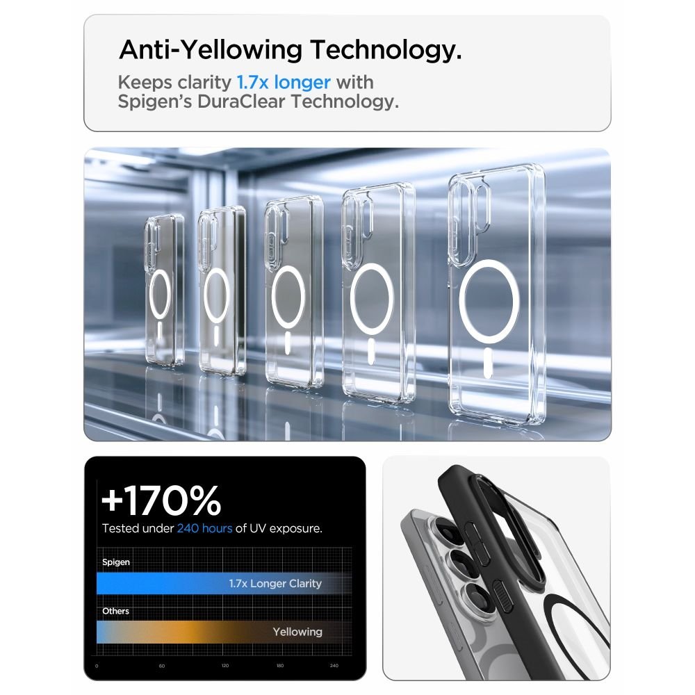 Spigen Samsung Galaxy S26 Ultra - Σκληρή Θήκη με Πλαίσιο Σιλικόνης Και MagSafe - Ultra Hybrid Mag - Clear / Matte Black