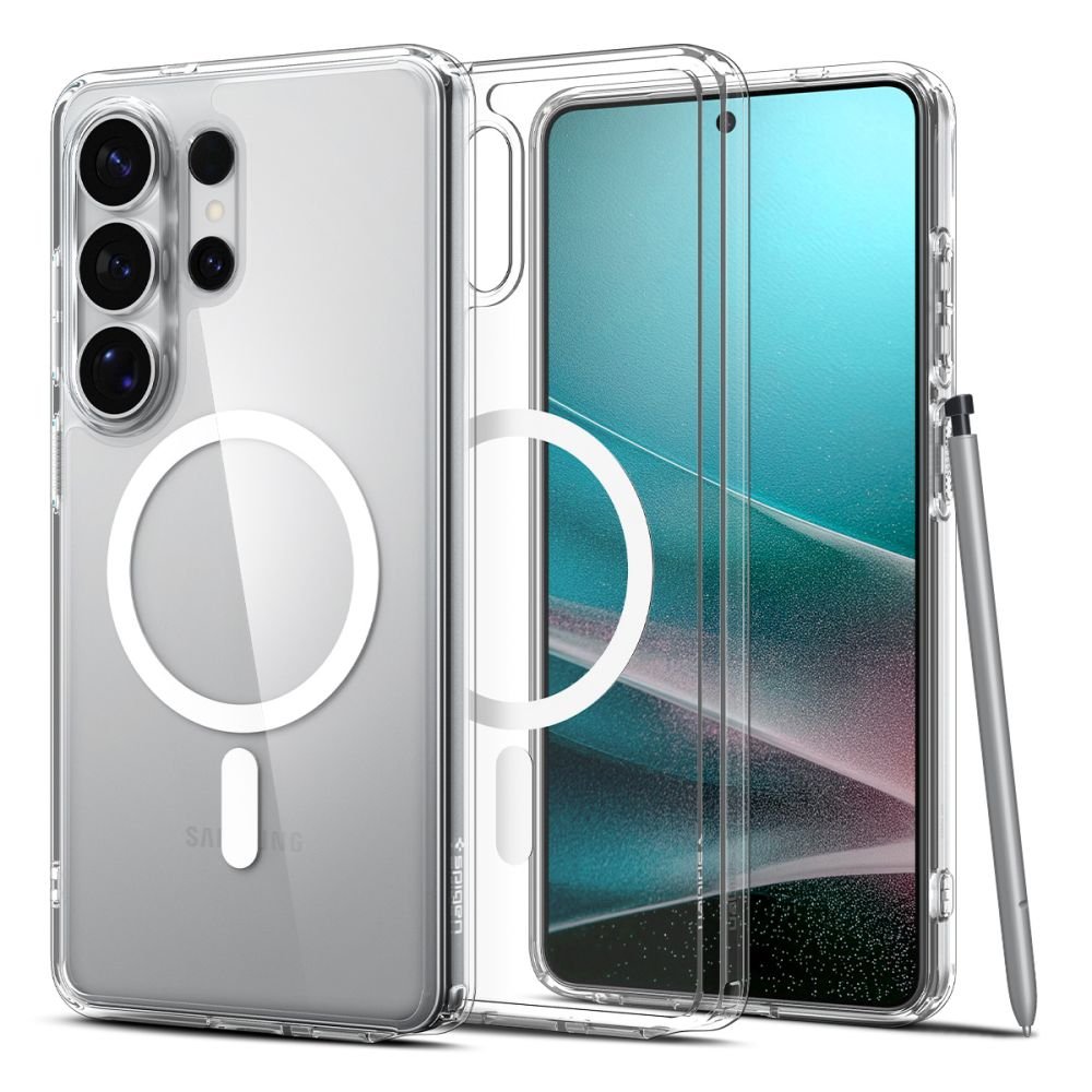 Spigen Samsung Galaxy S26 Ultra - Σκληρή Θήκη με Πλαίσιο Σιλικόνης Και MagSafe - Ultra Hybrid Mag - Clear / White