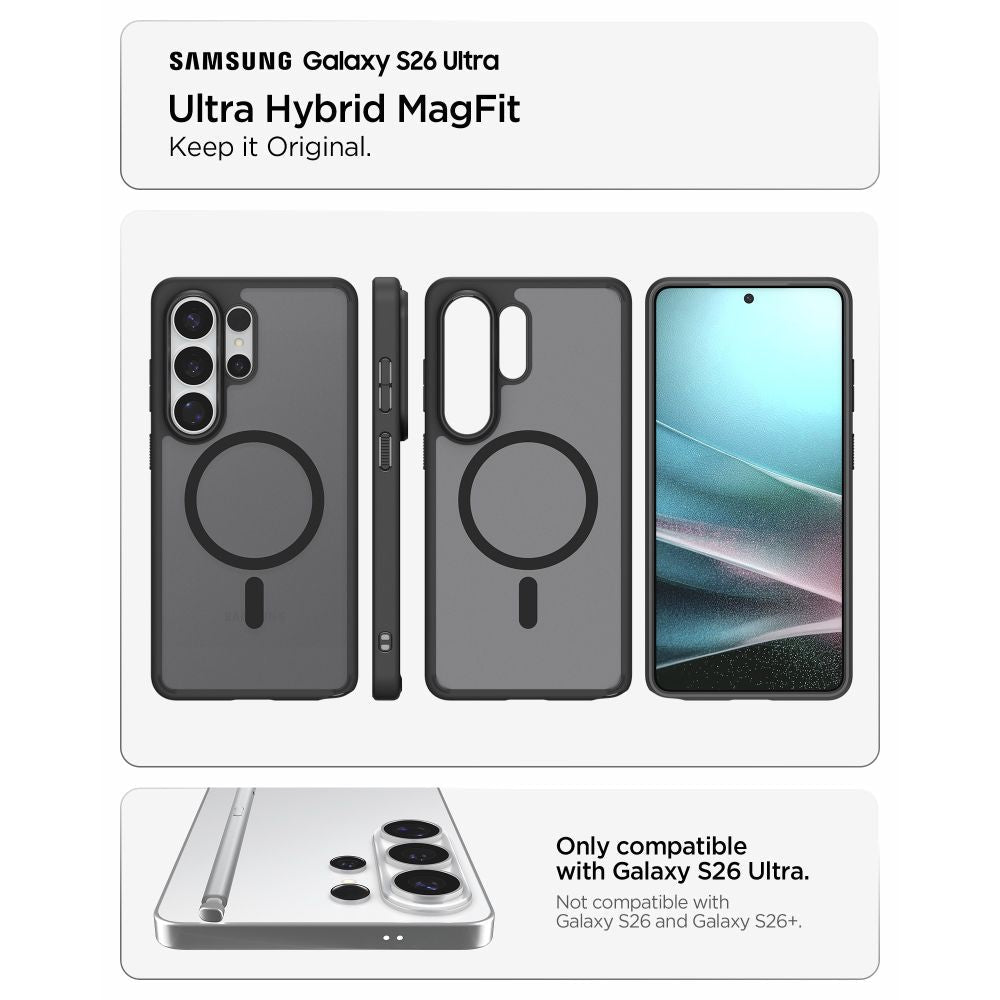 Spigen Samsung Galaxy S26 Ultra - Σκληρή Θήκη με Πλαίσιο Σιλικόνης Και MagSafe - Ultra Hybrid Mag - Frost Black