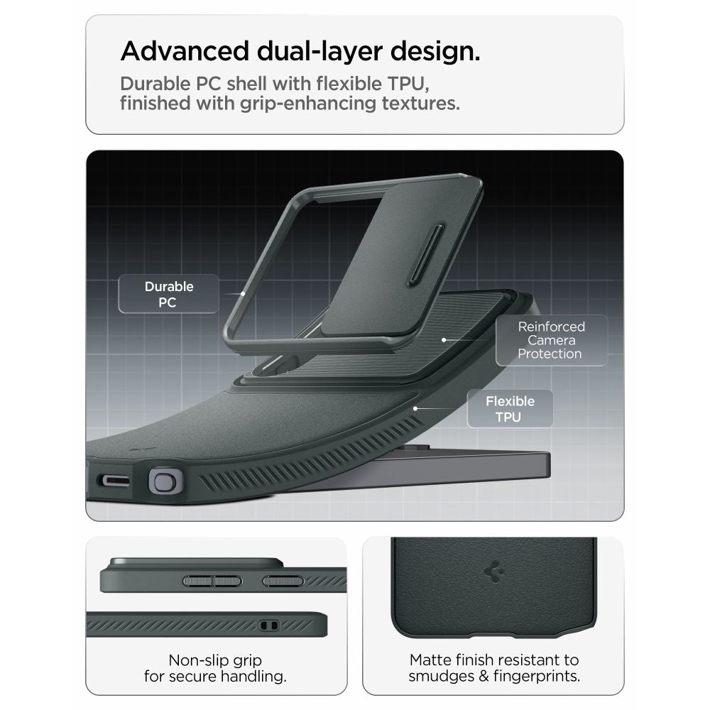 Spigen Samsung Galaxy S26 Ultra - Θήκη Σιλικόνης με Κάλυμμα για την Κάμερα - Optik Armor - Abyss Green