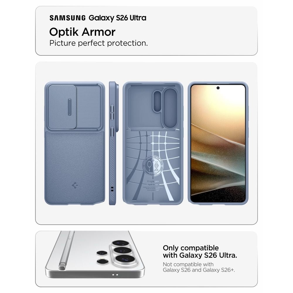 Spigen Samsung Galaxy S26 Ultra - Θήκη Σιλικόνης με Κάλυμμα για την Κάμερα - Optik Armor - Light Blue