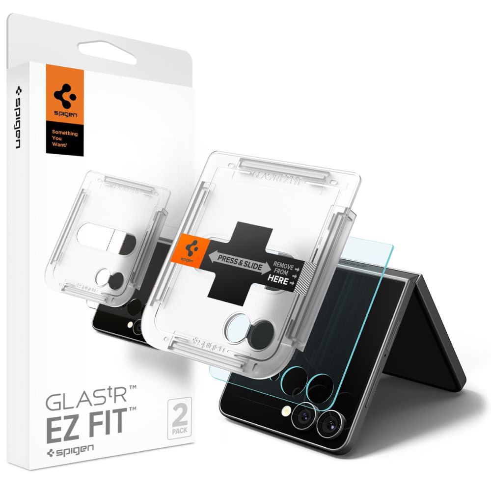 Spigen Samsung Galaxy Z Flip7 / Z Flip8 - Αντιχαρακτικό Γυαλί Οθόνης 9H - Glas.TR EZ FIT HD - 2 Τεμάχια - Clear
