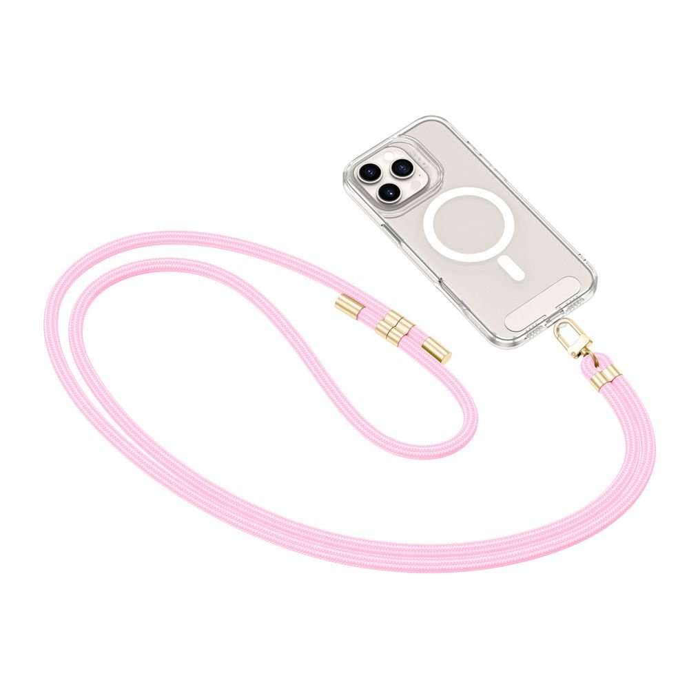 Tech - Protect C7S Rope CrossBody Strap - Universal Λουράκι για Θήκη Κινητού - Baby Pink / Gold