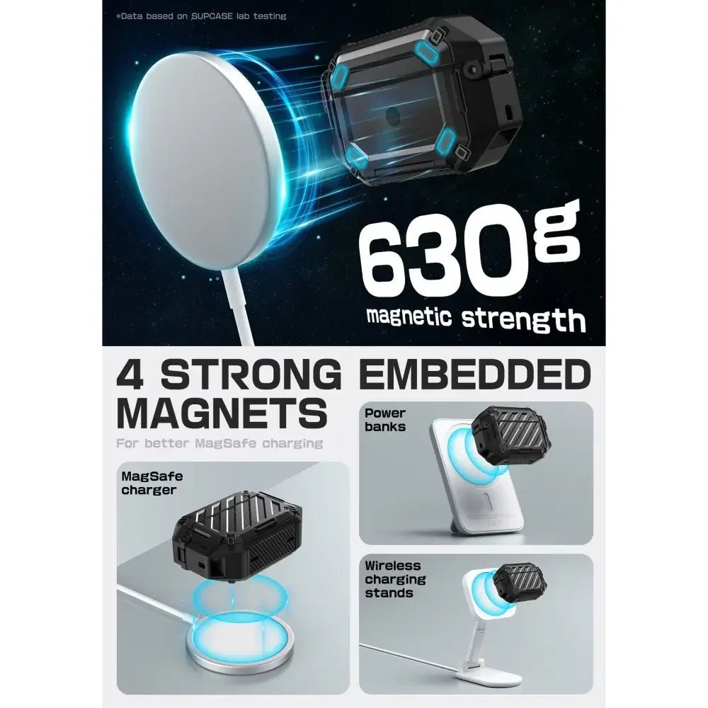 Supcase AirPods Pro 3 - Θήκη από Σκληρό Πλαστικό και Σιλικόνη - Unicorn Beetle Pro MagSafe IP68 - Black