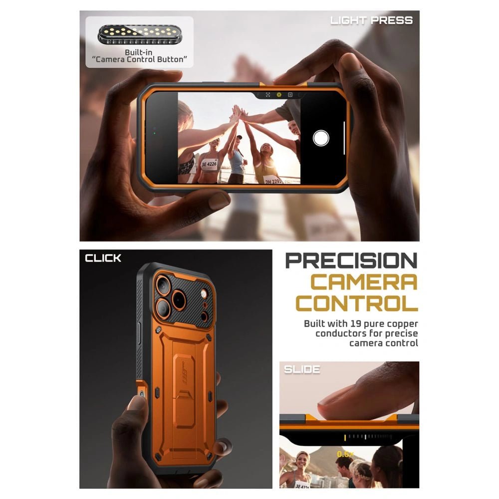 Supcase iPhone 17 Pro - Unicorn Beetle Pro - Σκληρή Θήκη με Προστασία Οθόνης και Stand - Coral