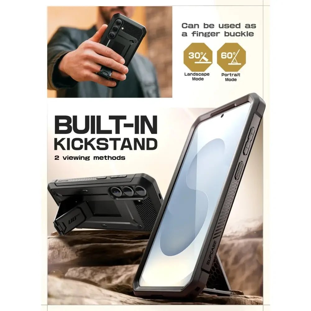 Supcase Samsung Galaxy S25 FE - Unicorn Beetle Pro - Σκληρή Θήκη με Προστασία Οθόνης και Stand - Black