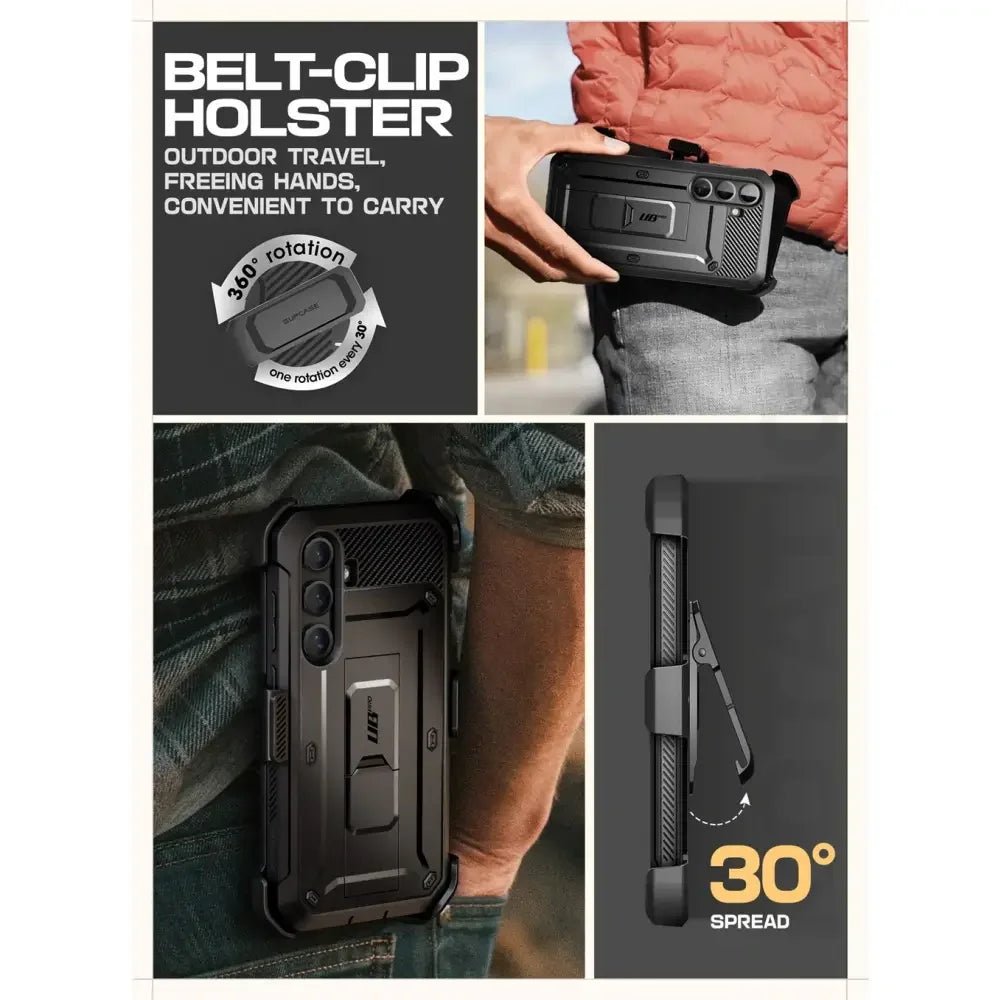 Supcase Samsung Galaxy S25 FE - Unicorn Beetle Pro - Σκληρή Θήκη με Προστασία Οθόνης και Stand - Black