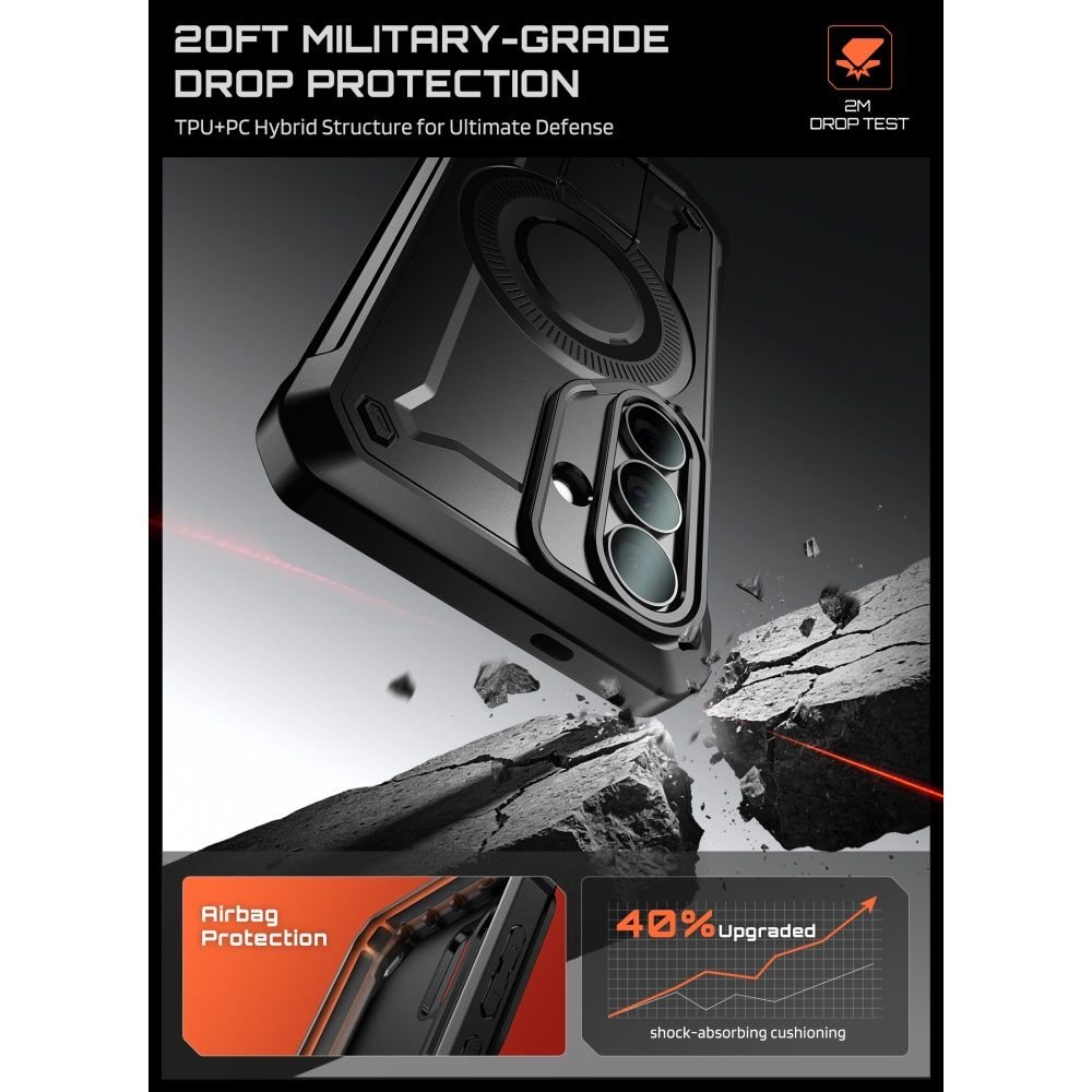 Supcase Samsung Galaxy S26 Plus - Σκληρή Θήκη MagSafe με Προστασία Οθόνης και Stand - Unicorn Beetle Pro Mag 2 Set - Black
