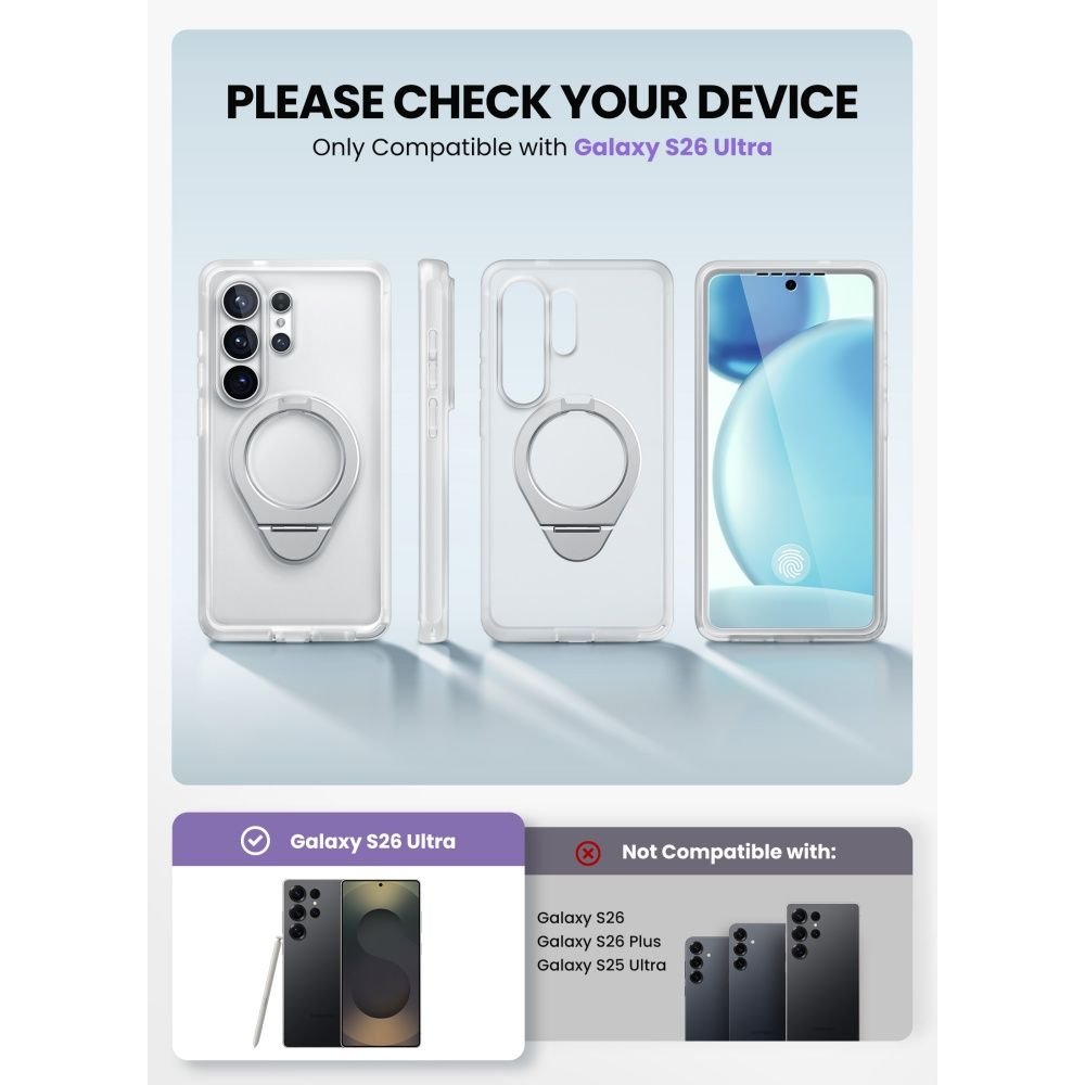 Supcase Samsung Galaxy S26 Ultra - Σκληρή Magsafe Θήκη με Προστασία Οθόνης και Stand - Cosmo Mag - Frost Clear