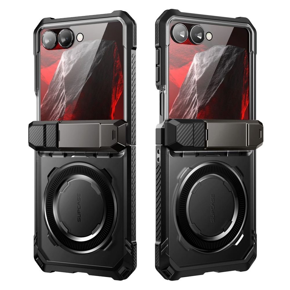 Supcase Samsung Galaxy Z Flip8 - Σκληρή Θήκη με Προστασία Εξωτερικής Οθόνης και MagSafe / Stand - UB Grip Mag - Black