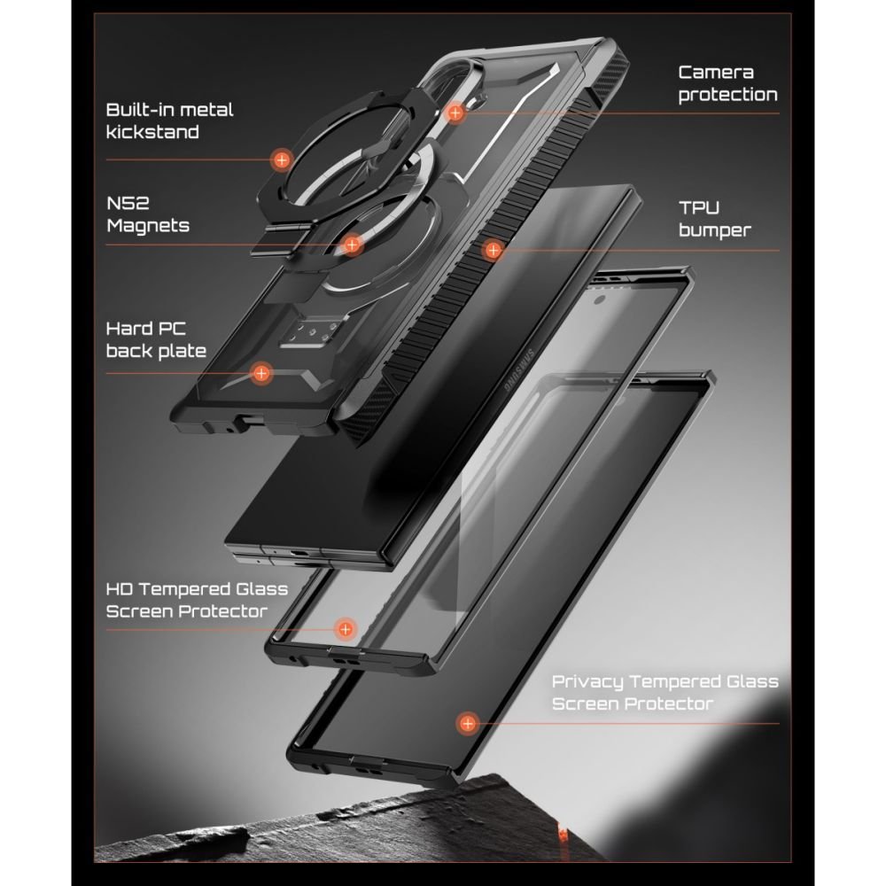 Supcase Samsung Galaxy Z Fold8 Ultra - Σκληρή Θήκη με Προστασία Οθόνης και MagSafe / Stand - UB Grip Mag Set - Black