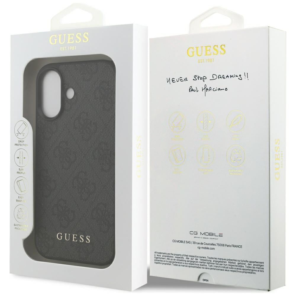 Guess iPhone 17 - 4G Classic - Σκληρή Θήκη με Πλαίσιο Σιλικόνης και Επένδυση Συνθετικού Δέρματος - Black - GUHCP17SG4GFGR