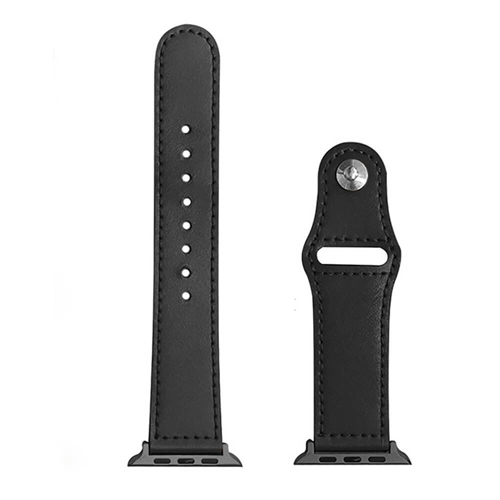Techsuit Λουράκι Apple Watch 4/5/6/7/8/9/10/11 - SE (1/2/3) - ULTRA (1/2/3) - 44/45/46/49mm Watchband W033 από Συνθετικό Δε΄ρμα - 35 x 20 x 180mm - Black