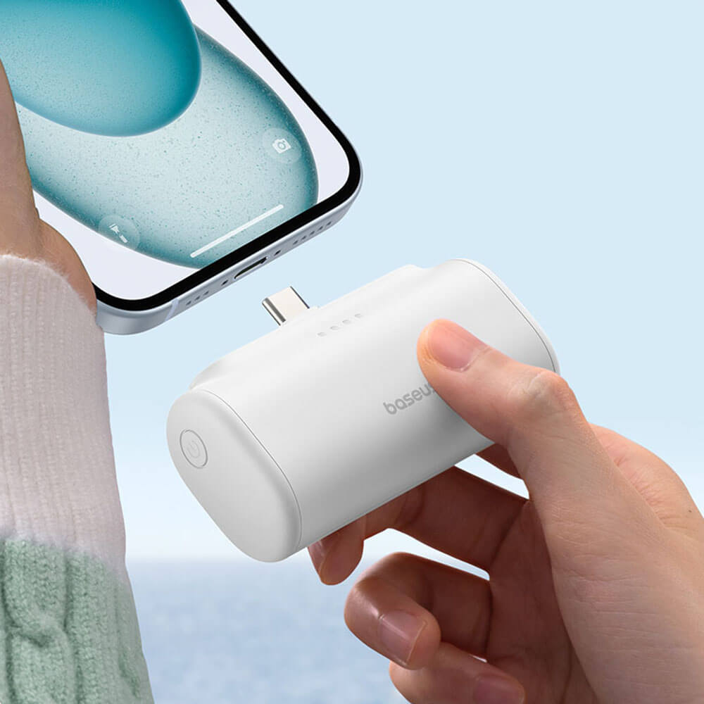 Baseus Compact Series Type - C - PowerBank 5000mAh 20W με Καλώδιο Type - C to Type - C - White - P10068306213 - 00