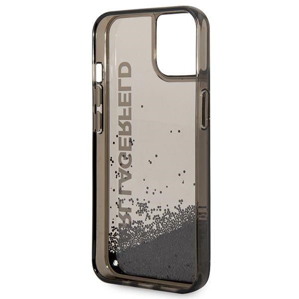 Karl Lagerfeld iPhone 14 - Liquid Glitter Elong Σκληρή Θήκη με Πλαίσιο Σιλικόνης - Ημιδιάφανη / Black - KLHCP14SLCKVK