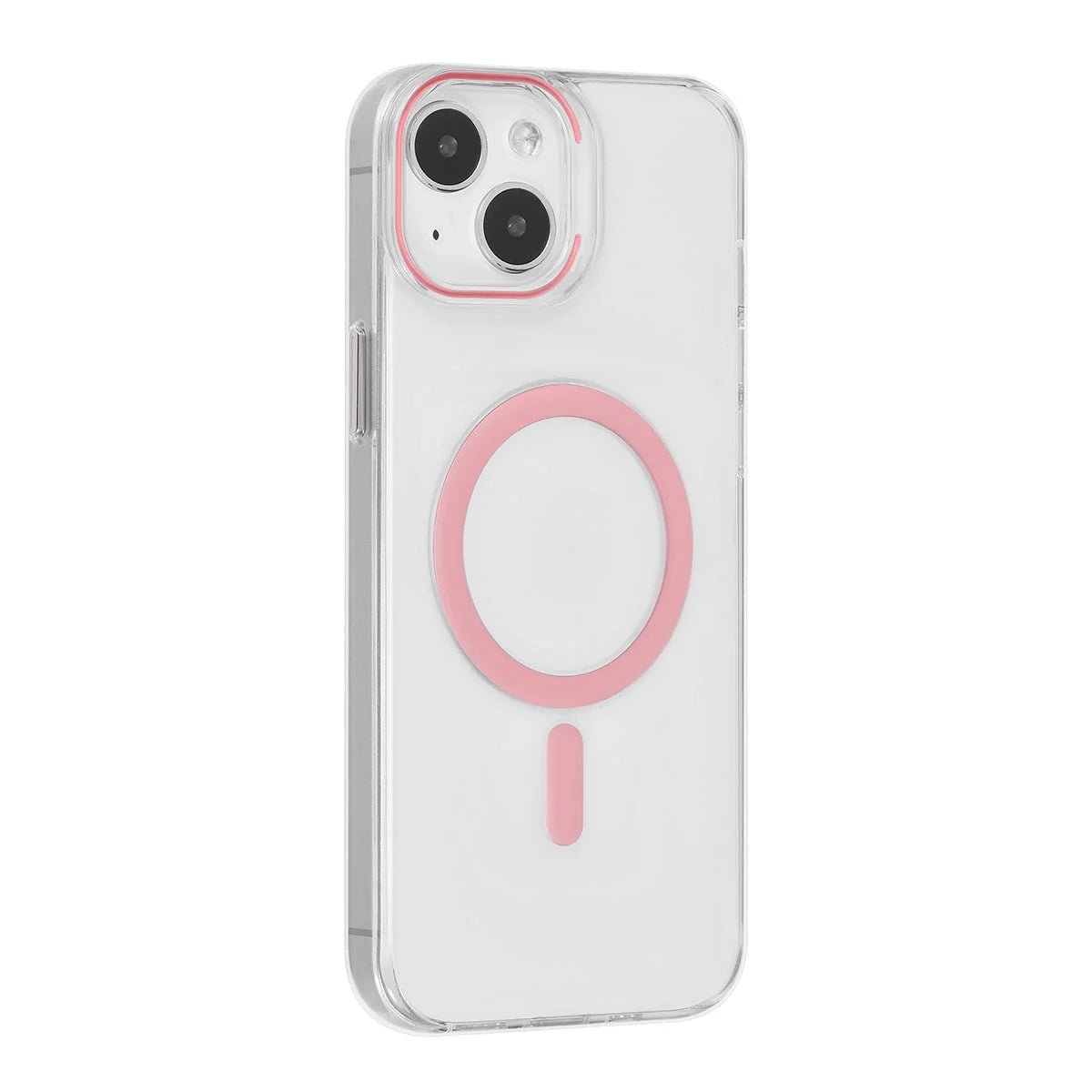 Tuniq iPhone 15 Plus / 14 Plus - MagSafe Σκληρή Θήκη με Πλαίσιο Σιλικόνης - Διάφανη / Ροζ