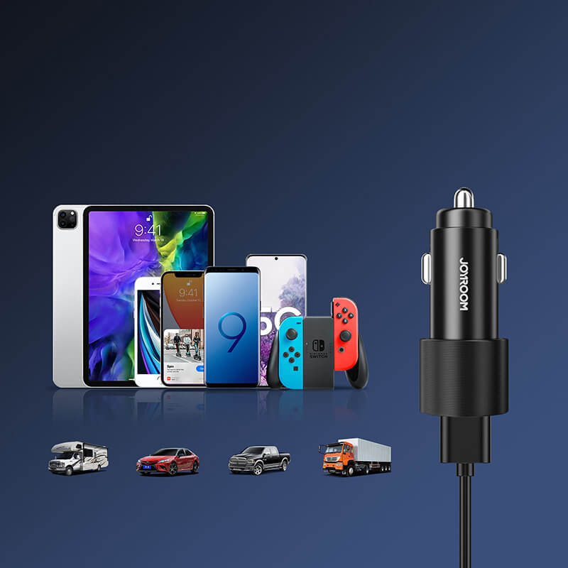 Joyroom JR - CL10 Car Charger Φορτιστής Κινητών στο Αυτοκίνητο με 2 Θύρες USB 24W - Black